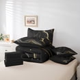 thumbnail image 4 of YST Black and Gold Marble Bedding Comforter Set, Abstract Marbling, Full, 7 Count, 4 of 4