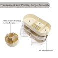 thumbnail image 3 of Unique Bargains Rotating Makeup Organizer Three-Layer Cosmetic Storage Box Large Capacity for Vanity Holder Beige, 3 of 7