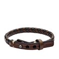thumbnail image 2 of Pulsera Fossil JA5932716 de piel trenzada negra y marrón para hombre, 24 cm, 2 of 5