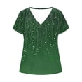 thumbnail image 7 of Womens Summer Tops V Neck Short Sleeve Shirts Trendy Casual Vacation Printing Tee Shirts, 7 of 7