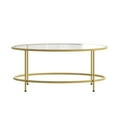 thumbnail image 2 of Flash Furniture Astoria Collection Round Coffee Table - Modern Clear Glass Coffee Table with Brushed Gold Frame, 2 of 8