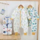 thumbnail image 2 of Saco de dormir de algodón puro para niños pequeños, ropa de invierno para el hogar, traje de dormir con pierna dividida antipatadas, tela suave y cómoda para niños, 2 of 5