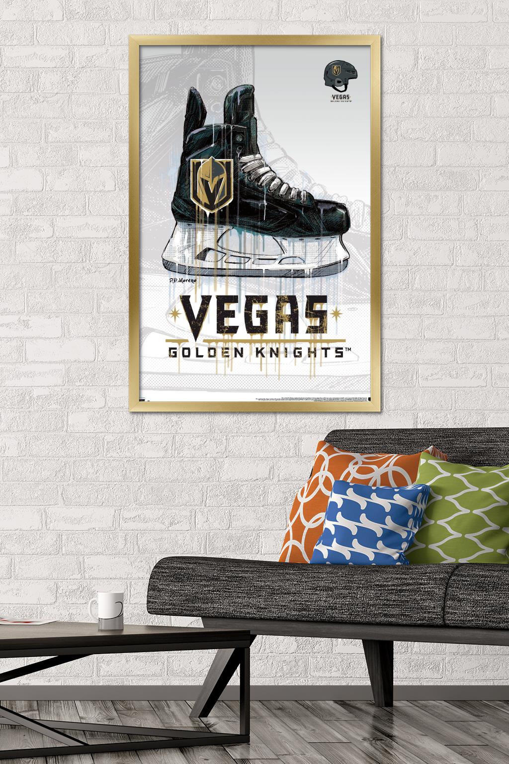 NHL Vegas Golden Knights - Drip Skate 20 Wall Poster, 22.375" x 34", Framed
