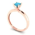 thumbnail image 2 of Clara Pucci 14K Rose Gold 0.5ct Turquoise Solitaire Ring for Women, 2 of 8