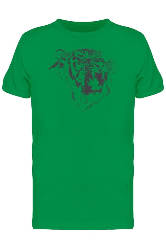 Tiger Growling Hand Drawn Tee Men's -Image by Shutterstock