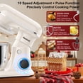 thumbnail image 2 of Honinst Stand Mixer, 4 QT 10+P Speeds with Tilt-Head Electric Mixer, 3-In-1 Kitchen Mixer with Dough Hook, Whisk, Beater, Bowl for Baking, Cake and Most Home Cooks, 2 of 8