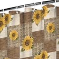 thumbnail image 3 of Brown Checker Sunflower Pattern Shower Curtain 36"x72" ,Bathroom Decorative Shower Curtains Set with 12 Hooks,Modern Waterproof Washable Shower Curtain, 3 of 6