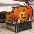 thumbnail image 2 of Toaster Covers 2 Slice, Halloween Cartoon Pumpkin Ghost Waterproof Bread Machine Cover Fits for Standard 2 Slice Toasters, Home Decor Toaster Protection with Hanging Rope, 2 of 7