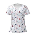 thumbnail image 3 of Naloa Nautical Lighthouse Sailboat Print T-Shirts Short Sleeve V Neck Tees for Women Fashion Tops Trendy Lightweight Soft Casual Summer Outfits Clothes, 3 of 5