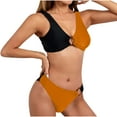 thumbnail image 2 of Hicidod Women's Bikini Sets Two Piece Padded Sexy Solid String Swimsuits Fashion Color Block Low Waisted Beach Bathing Suit, 2 of 3