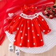 thumbnail image 2 of Staki Easter Outfits for Girls Toddler Baby Girl Easter Outfit Infant Smocked Dress Vintage Princess Dresses Cute Little Girls Easter Clothes 9-24M 3Y(Red,9M), 2 of 9