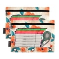 thumbnail image 2 of ALAZA 2 Pack Pencil Pouch Peony Flower Pencil Case for 3 Ring Binder Clear Window Pencil Bag Organizers, 2 of 6