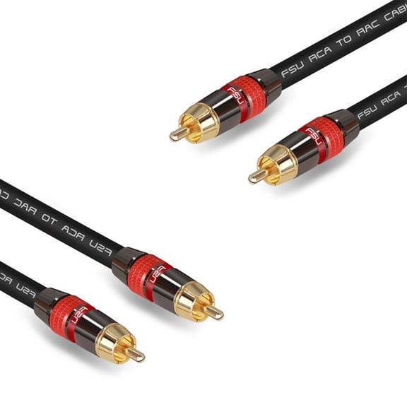 2X Digital Audio Cable Premium Stereo to Coaxial SPDIF Cable Male Speaker Hifi Subwoofer Cable AV 0.5M,2 x Audio RCA Cable,Red