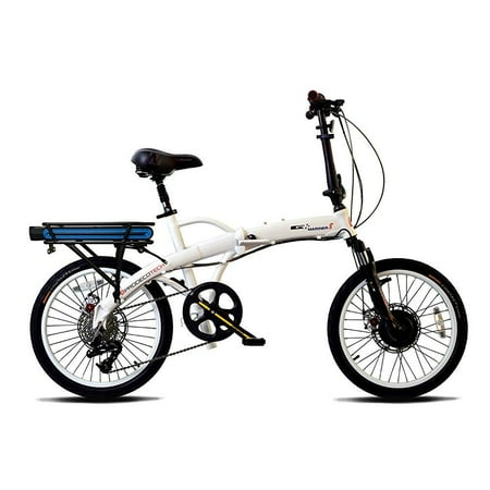 "prodecotech mariner 8 v5f 36v300w 8 speed electric bicycle 10ah samsung li ion, pearl white, 17""/one size"