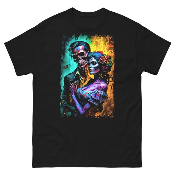DAY OF THE DEAD LOWRIDER HALLOWEEN OLD SCHOOL VINTAGE Unisex classic tee (S)