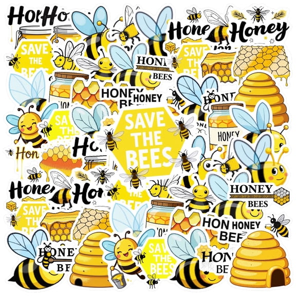 35pcs Cute Bee Stickers Nature Honey Stickers Bumblebee Stickers for Laptops Luggage Suitcases