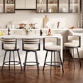 thumbnail image 4 of Zesthouse 26.6″ Swivel Bar Stools Set of 2, Linen Upholstered Counter Stools with Barrel Back and Metal Legs, Modern Counter Height Barstools for Kitchen Island, Beige, 4 of 11