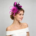 thumbnail image 2 of SRZYMJ Fascinators Hats with Feather for Women 2026 Derby Hats Small Tea Party Hat with Headband, 2 of 4