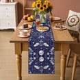 thumbnail image 2 of Navy Blue Bee Table Runner 90 Inches, Retro Chic Moon Star Mushroom Flowers Bed Runner Dresser Scarves Tabletop for Indoor Outdoor Parties/Ceremony/Banquet, 13" x 90", 2 of 9