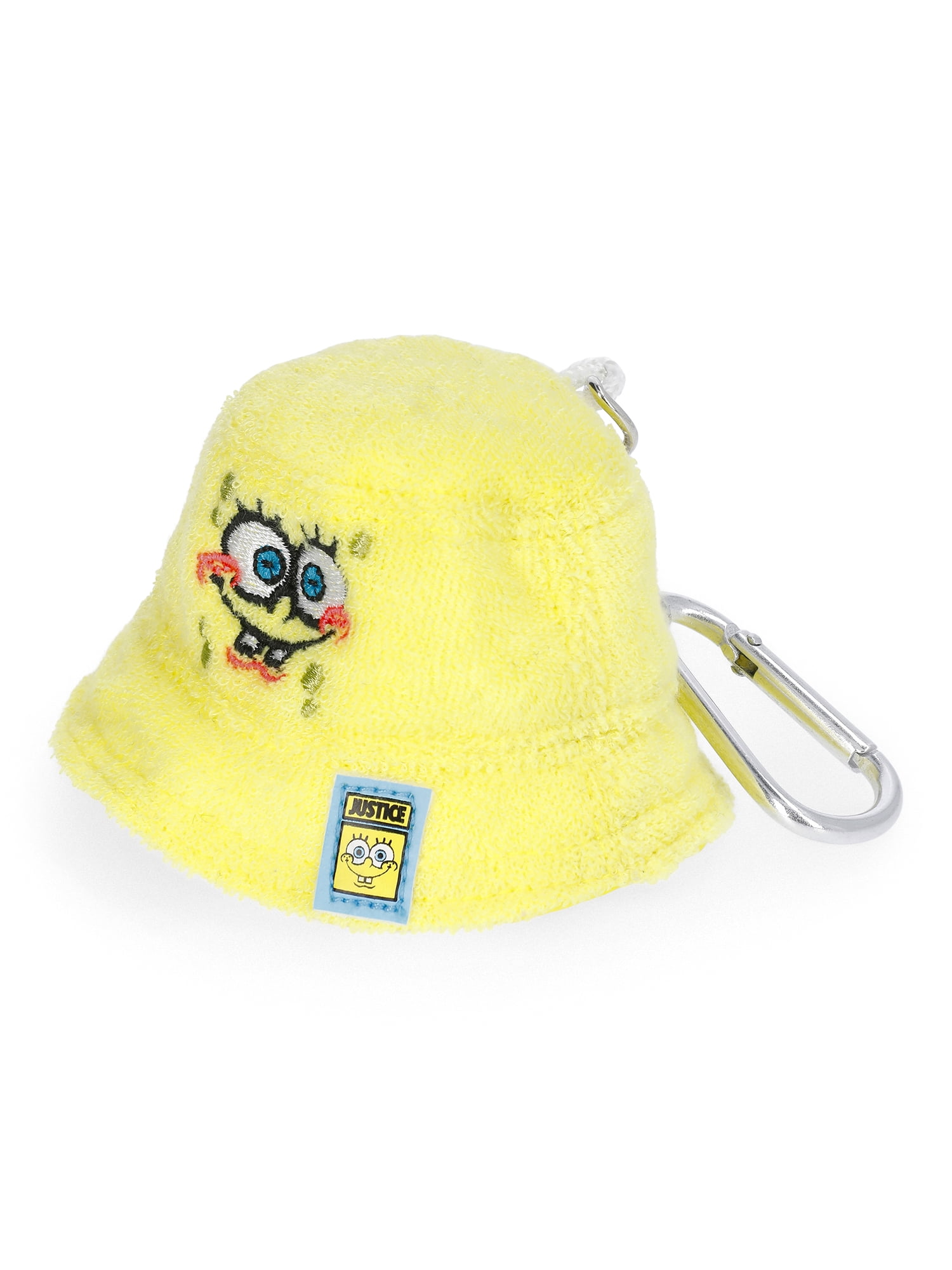 Justice Girls X SpongeBob SquarePants Bucket Hat Keychain Bag Charm, Yellow