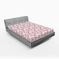 thumbnail image 2 of Ambesonne Cherry Blossom Fitted Sheet, Sakura Petals Art, Full Size, Pale Pink and Magenta, 2 of 5