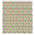 thumbnail image 3 of Banana Leaf Shower Curtain, Botanical Concept Tropical Fowers and Foliage Striped Banana Leaves, Fabric Bathroom Set with Hooks, 69W X 75L Inches Long, Lime Green and Magenta, by Ambesonne, 3 of 3