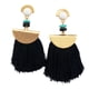 thumbnail image 1 of Pendientes Larga Aretes de Behomio para Mujer Negro, 1 of 4