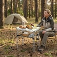 thumbnail image 2 of Yhuhwy Folding Camping Table, 2ft Small Portable Lightweight Aluminum Picnic Table with 3 Adjustable Heights for Indoor Outdoor Camp BBQ Beach (Lemon), 2 of 8