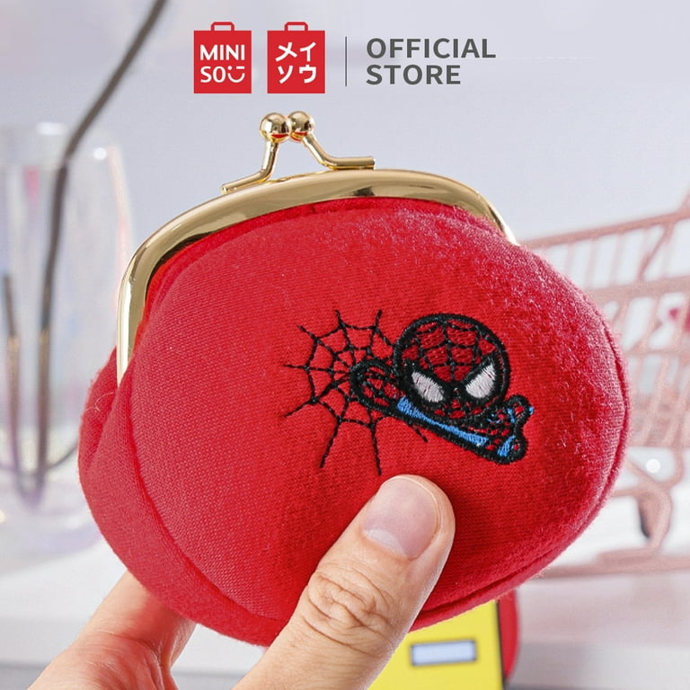 MINISO Buckle Coin Purse Mini Wallet Small Key Pouch for Women Girls Red