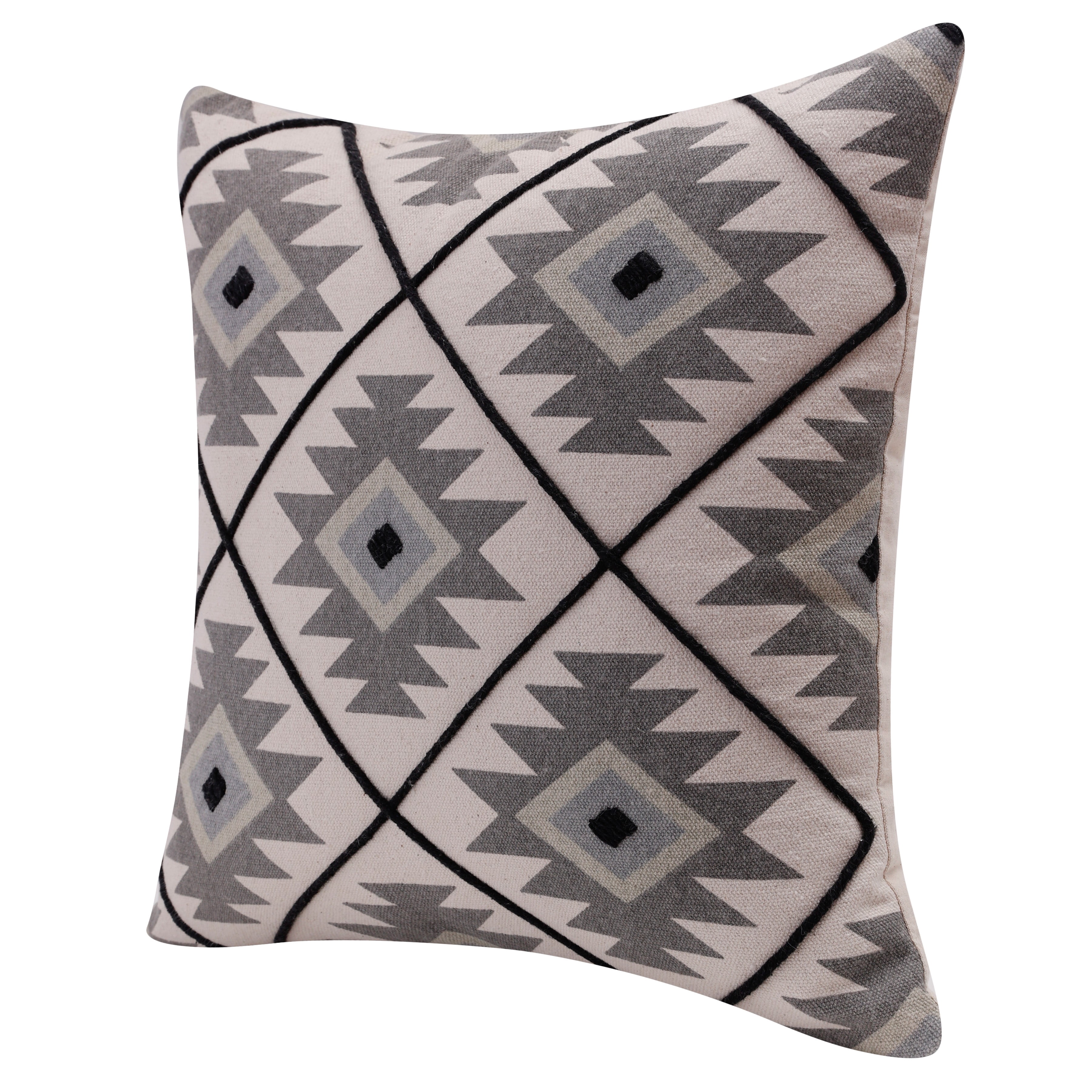Harlow Hill 20" x 20" Gray/Black Geometric Cotton Adult Decorative Throw Pillow Cover
