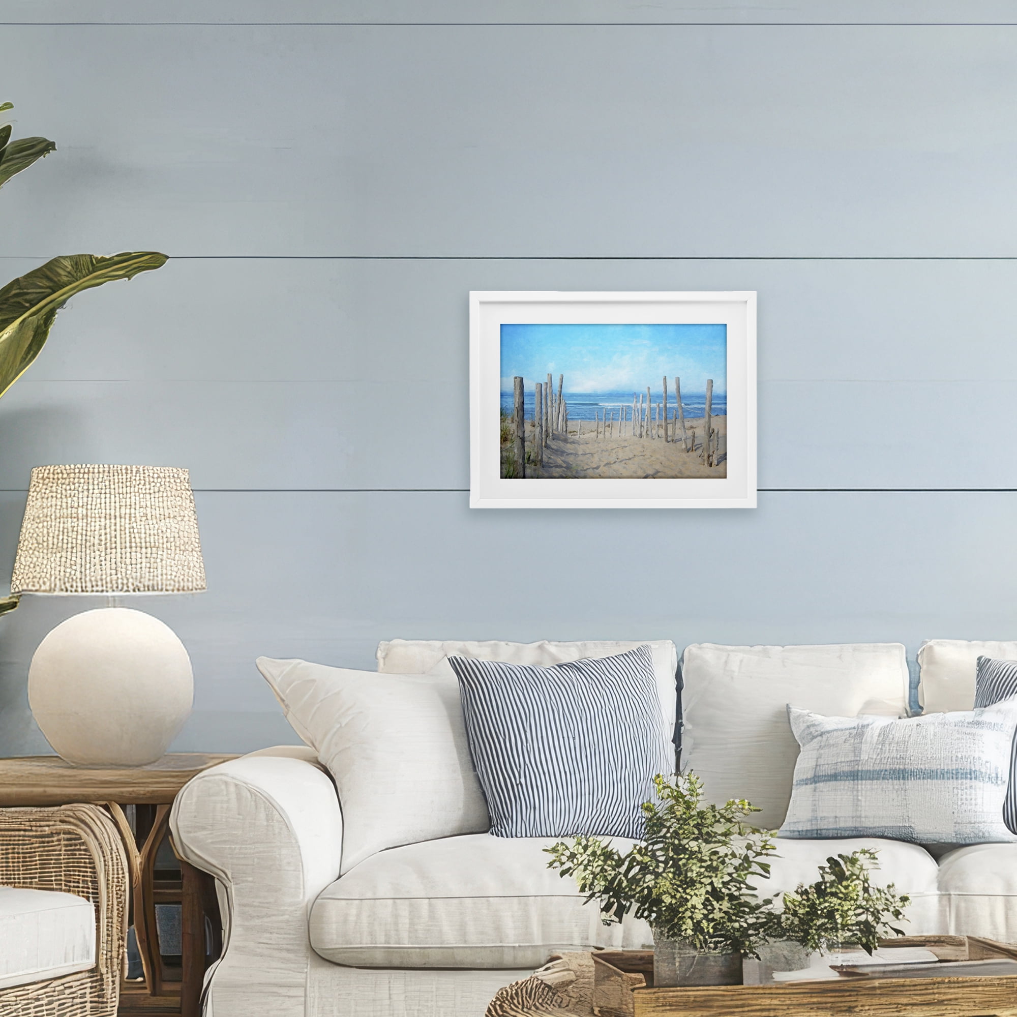 Stupell Industries National Seashore Vista White Framed Print Under Glass, design by Grotto Studios
