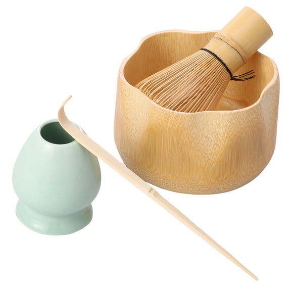 Wekvgz 4 Pcs Matcha Set Exquisite Matcha Tea Set Includes Matcha Bowl Matcha Whisk Tea Scoop Matcha Whisk Holder Practical Matcha Whisk Set for Matcha Lovers and Novices