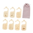 thumbnail image 1 of Divisores de armario para bebé, 7 piezas, divisores de ropa colgantes, colgador de tamaño de ropa de bebé de madera, organizador para uso diario,, 1 of 9