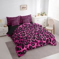 thumbnail image 3 of Feelyou Fashion Leopard Print Twin Bedding Sets 7-Piece, Girly Pink Polkadots Bedding Comforter Set, Teens Girls Women Reversible Sheet Sets, Lightweight Room Decor, 3 of 7