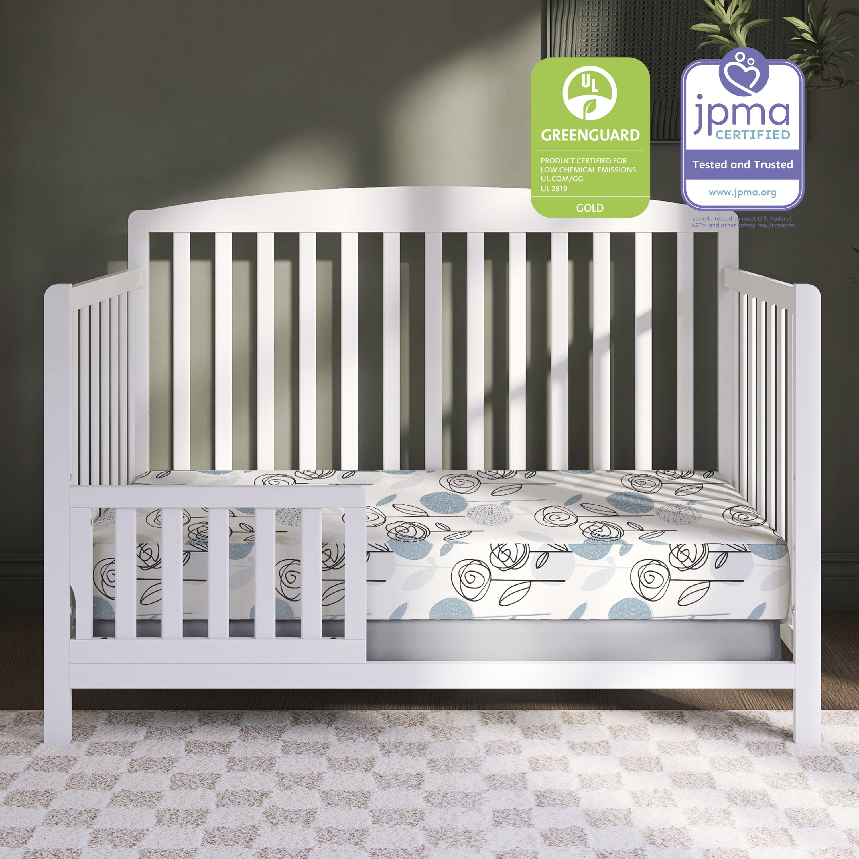 Dream on Me Joyful Blooms Breathable Crib & Toddler Foam Mattress