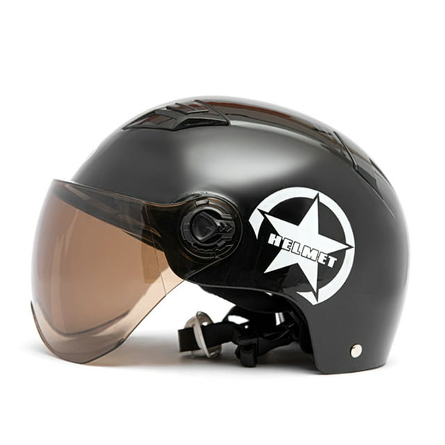 Casco de moto Cara medio abierta Protección de tamaño ajustable Cascos de cabeza de engranaje U Carevas Protector de ciclismo