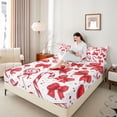 thumbnail image 4 of Homewish Red Bowknot 4 Pieces Queen Sheet Sets for Children Kids,Merry Christmas Ultra Soft Flat Sheet,Xmas Candy Cane Queen Fitted Sheet,Ultra Soft Home Decor, 4 of 7