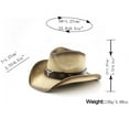 thumbnail image 2 of GPOECD Chapeau de Cowboy en Paille Western Classique avec Grand Bord Modelable pour Extérieur Soleil OTHER2,m, 2 of 2
