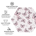 thumbnail image 4 of Kll Hexagon Drink Coasters Set Of 4,Pu Leather Absorbent Coasters Set Decorative Coffee Cup Coasters Housewarming Gift For Home Decor-Pink Butterflies (2), 4 of 9