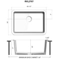 thumbnail image 2 of Ruvati Rvl2707 Fiamma 26-1/2" Undermount Single Basin Fireclay Kitchen Sink - White, 2 of 7