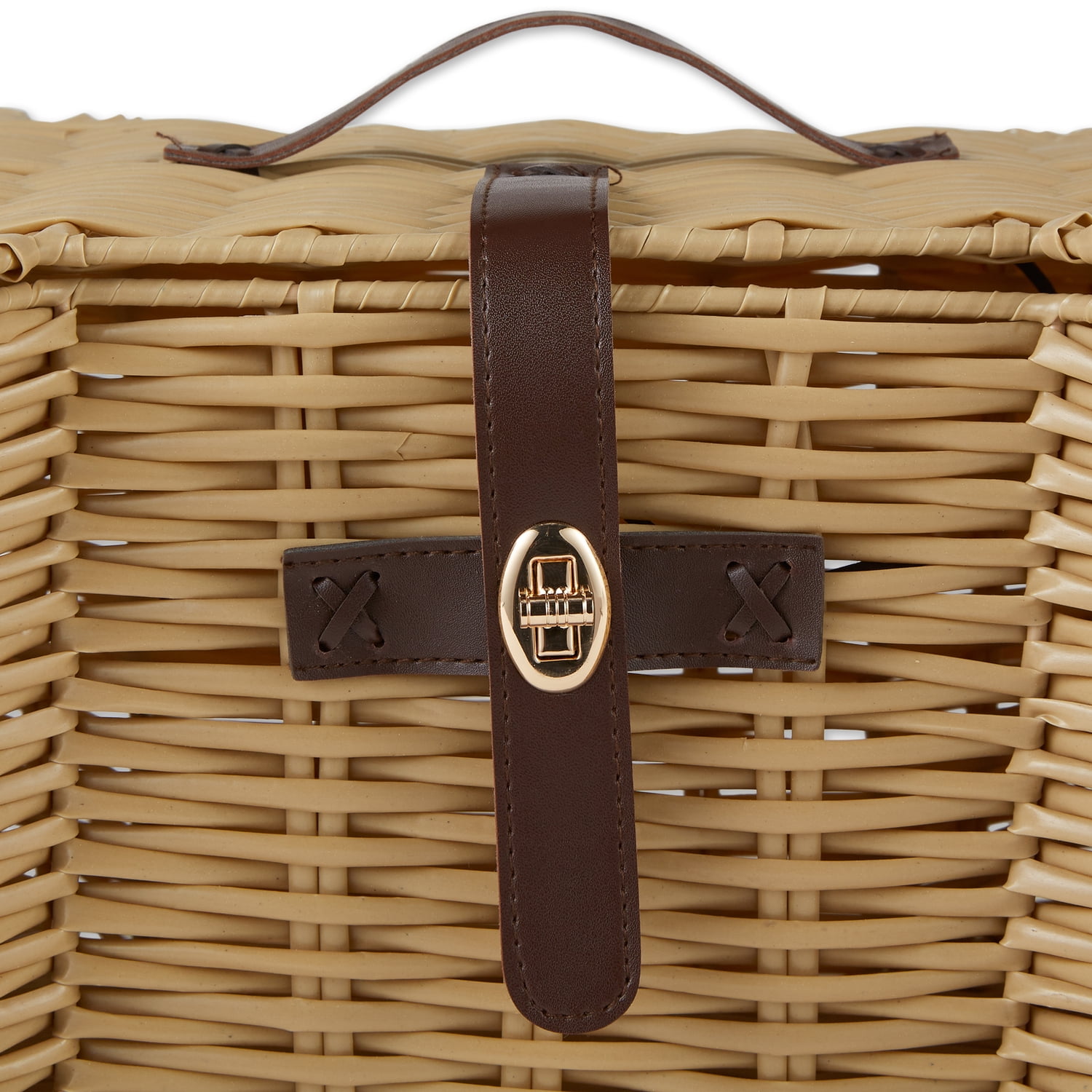 Bone Dry Pet Storage, Toy Basket, Medium, 21x13x8", Beige Plastic Wicker