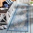 thumbnail image 3 of SAFAVIEH Courtyard Kebo Traditional Indoor/Outdoor Runner, 2'3" x 8', Blue/Grey, 3 of 10