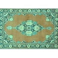 thumbnail image 1 of Ahgly Company Indoor Rectangle Persian Turquoise Blue Traditional Area Rugs, 6' x 9', 1 of 4