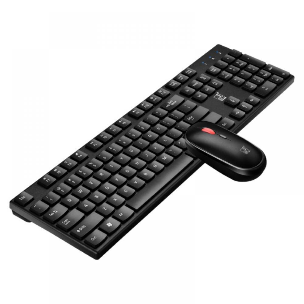 Wireless Keyboard Mouse Combo, Waterproof Compact 2.4G Slim USB Keyboard Mouse Kit for Window XP