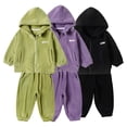 thumbnail image 4 of Esaierr Kids Baby Sweatsuits Two Piece Outfits for Girls Boys Solid Color Pajamas Trousers Sets Long Sleeve Jogging Sweat Suit Jammies Loungewear 2 Pieces Sets 1-9Y, 4 of 9