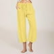 thumbnail image 2 of Pantalones de Cintura Elástica de Pierna Ancha para las Mujeres, Cordón de Lino Casual, Pantalones Recortados para las Mujeres, 2 of 7