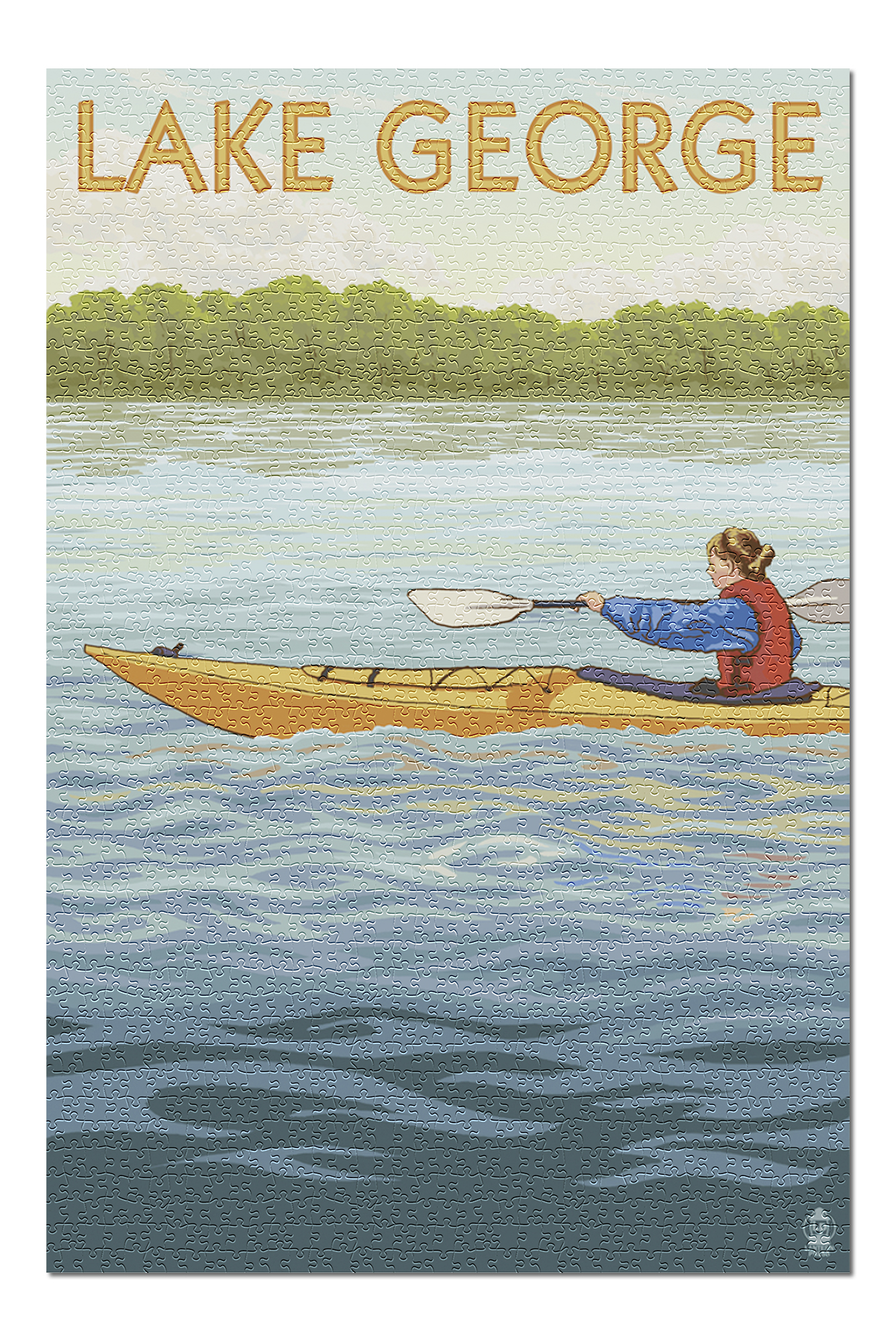 Lake George, New York - Kayak Scene (20x30 Premium 1000 ...