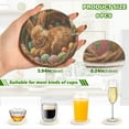 thumbnail image 4 of BZSMCE 6Pcs Drink Coasters With Holder 3.94Inch Bunny Sleeping with Easter Eggs Creative Coil Coaster Coasters Colors Absorbent Coasters for Drinks Coasters Set Thicken Heat for Home Table, 4 of 7