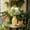 Green, variant on Artificial Hydrangea Baby's Breath Bouquet - 20x20x37cm Faux Floral Centerpiece, No-Water Plastic Wedding Decor, Soft Muted Tones for Home Table, Wreath, Photography Props