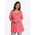 thumbnail image 5 of Plus Size Tops for Womens Summer Clothes Short Sleeve Shirts Casual V Neck Tshirt, 5 of 6